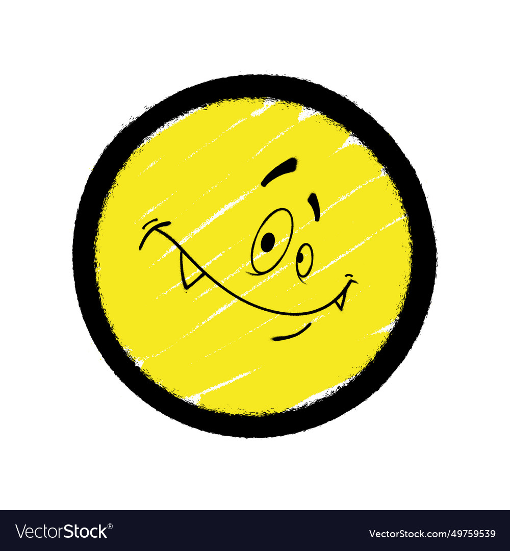 Graffiti emoticon smiling face painted spray Vector Image