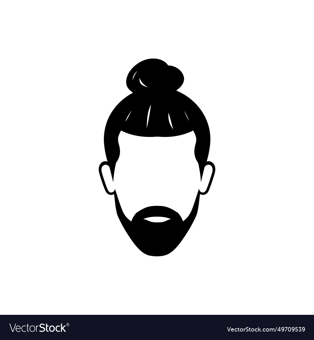 Man bun icon Royalty Free Vector Image - VectorStock