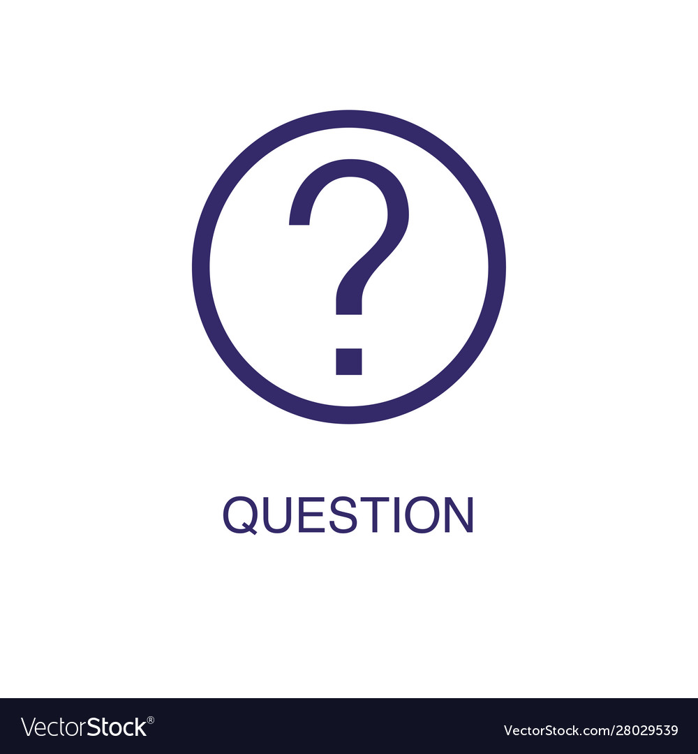 Question element in flat simple style on white
