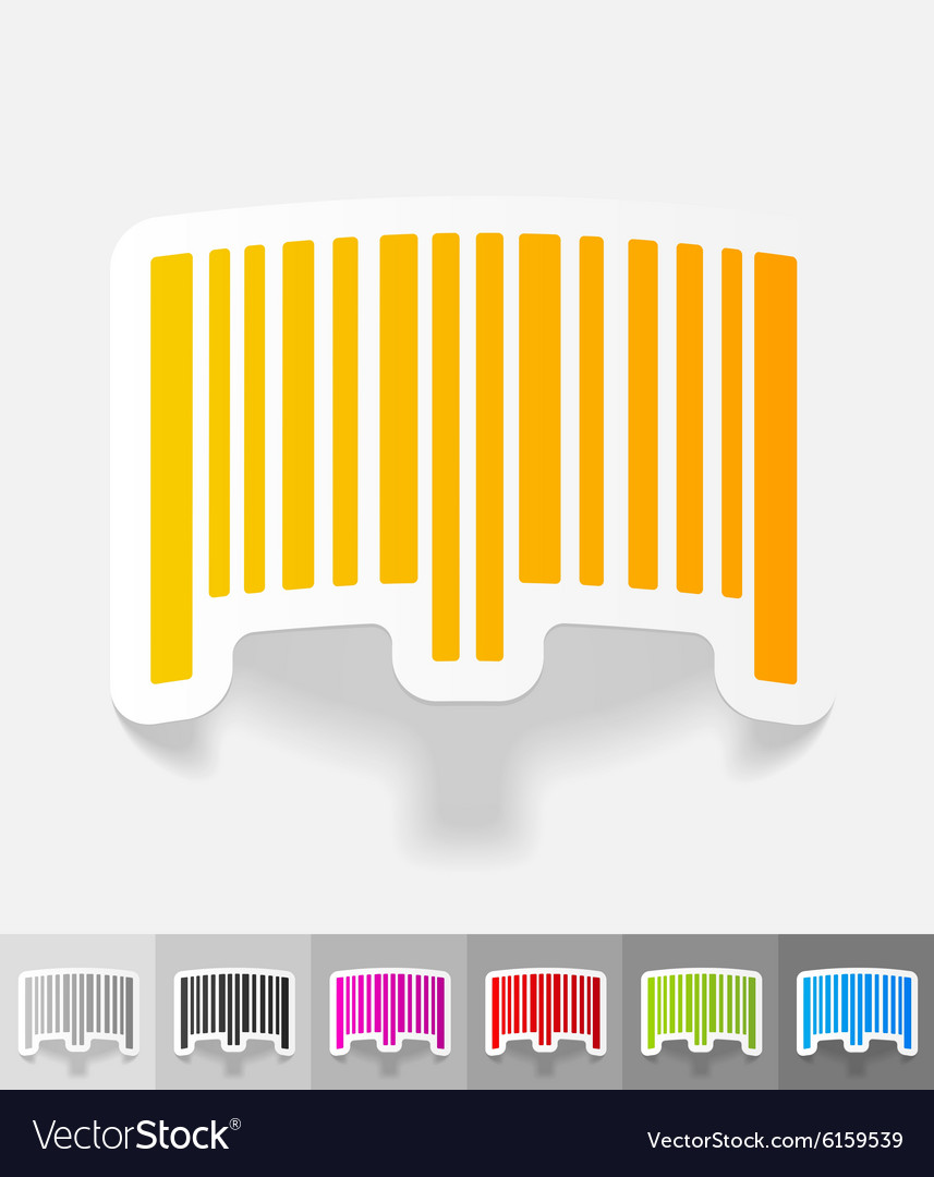 Realistic design element barcode