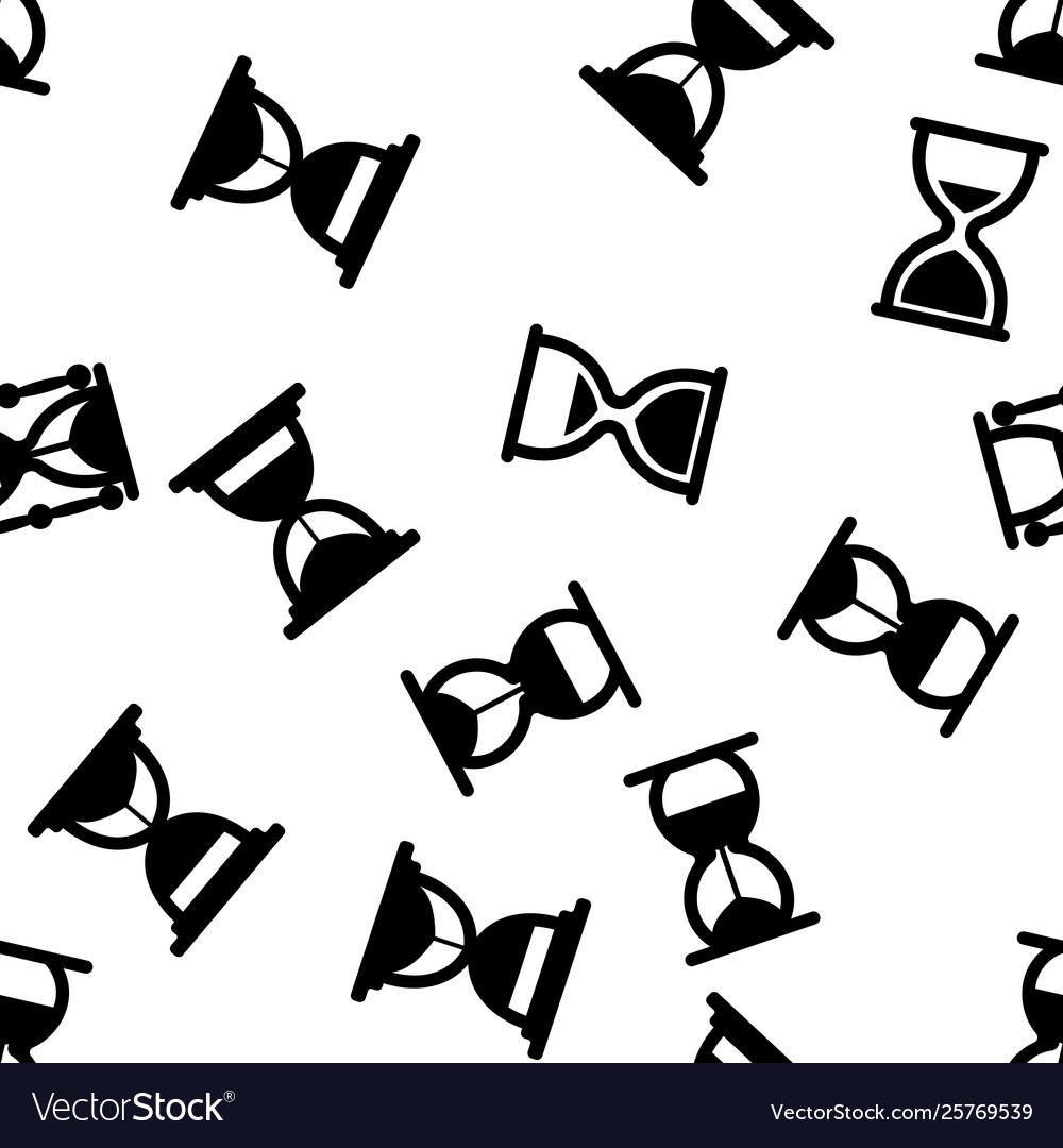 Sandclock icon set seamless pattern vector image Sandclock icon set seamless pattern