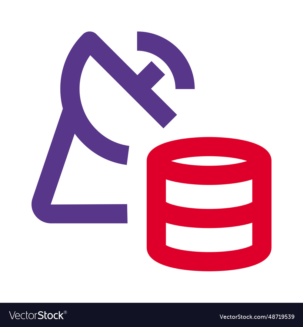 Satellite network database storage isolated vector image Satellite network database storage isolated