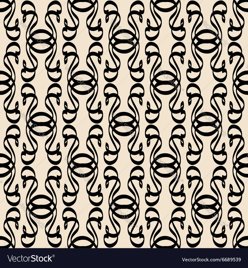 Seamless monochrome pattern with calligraphic