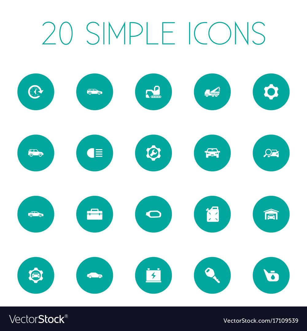 Set of simple auto icons