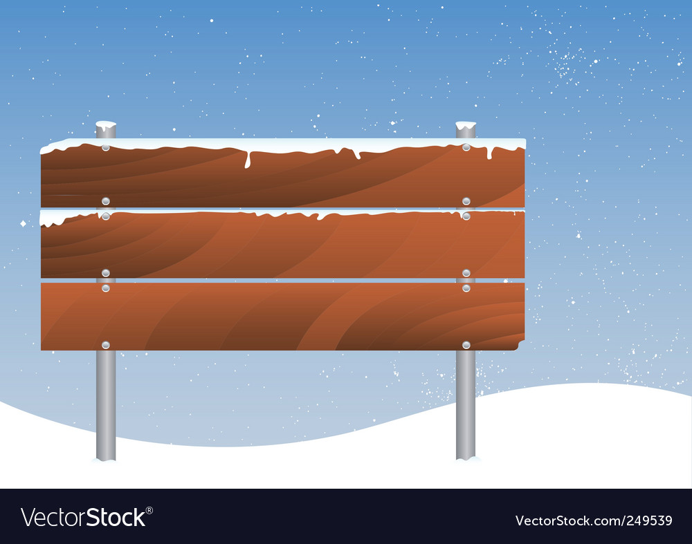 Snowy Holz Schild