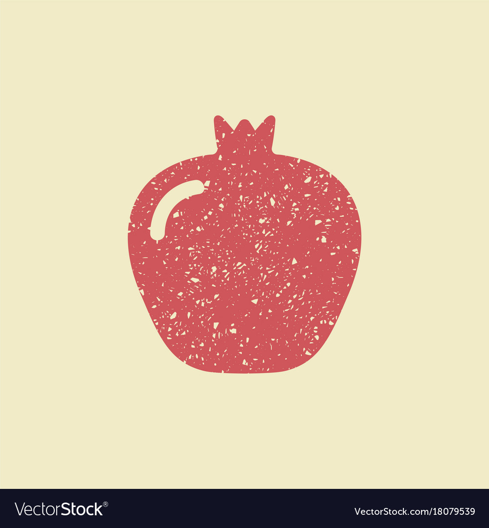 Stylized flat icon of a pomegranate