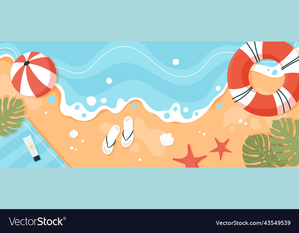 Summer beach background vector image Summer beach background
