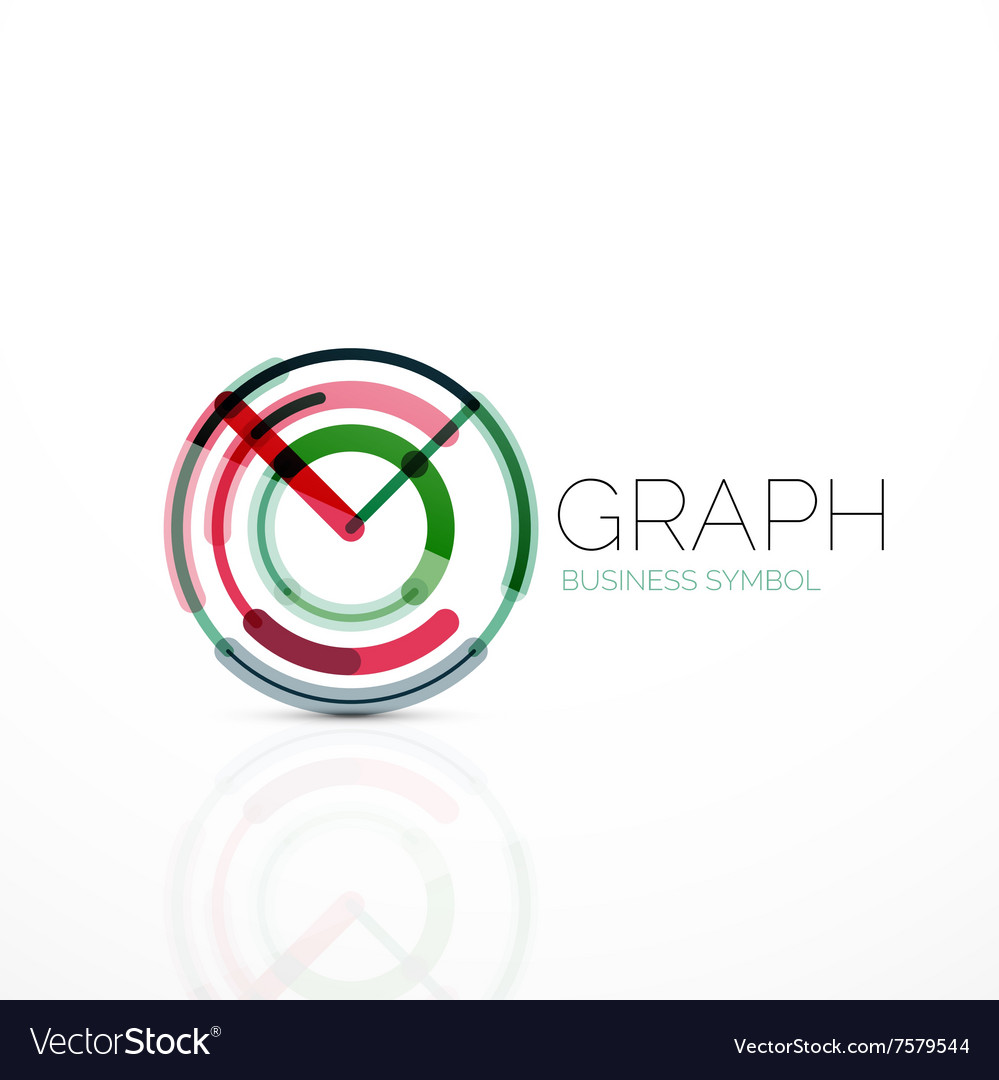 Abstract logo idea linear chart or graph