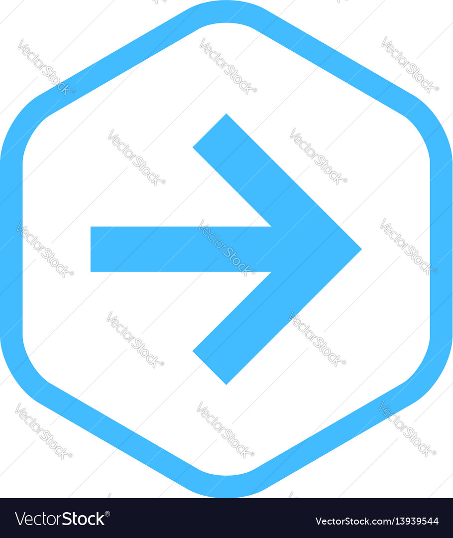 Arrow sign linear hexagon icon Royalty Free Vector Image