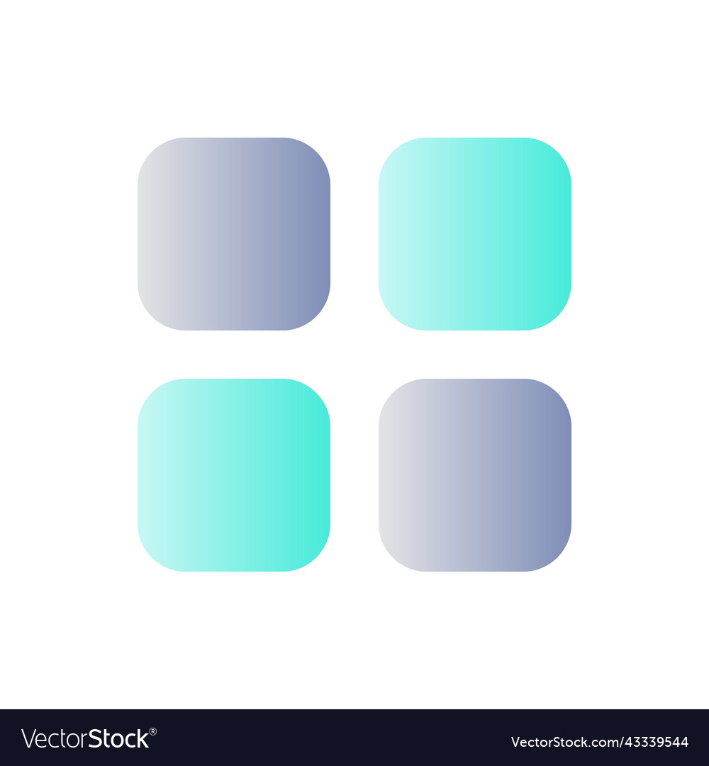 Bento like menu flat gradient color ui icon vector image Bento like menu flat gradient color ui icon