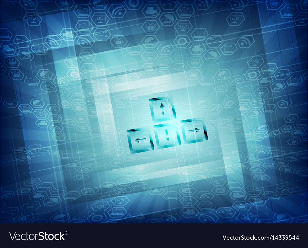Blue computer background with the keyboard