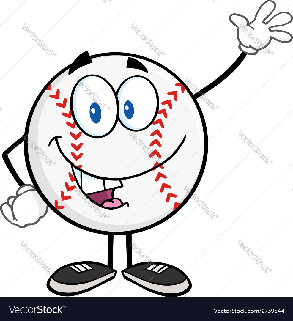 Cartoon baseball design elements Royalty Free Vector Image