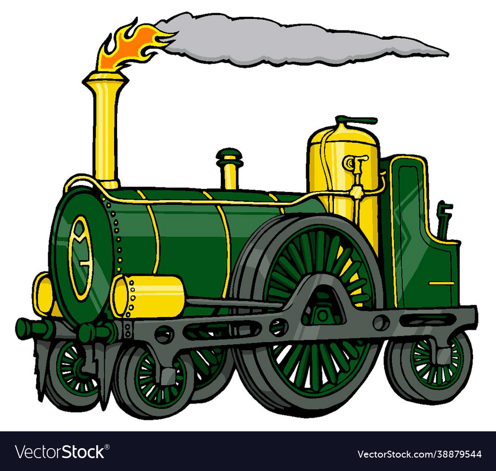 Classic 1840s steam locomotive Royalty Free Vector Image