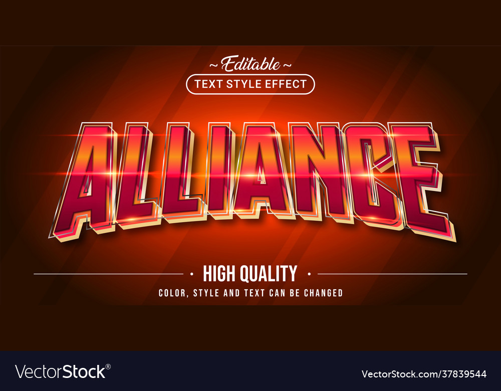 Editable text style effect - alliance
