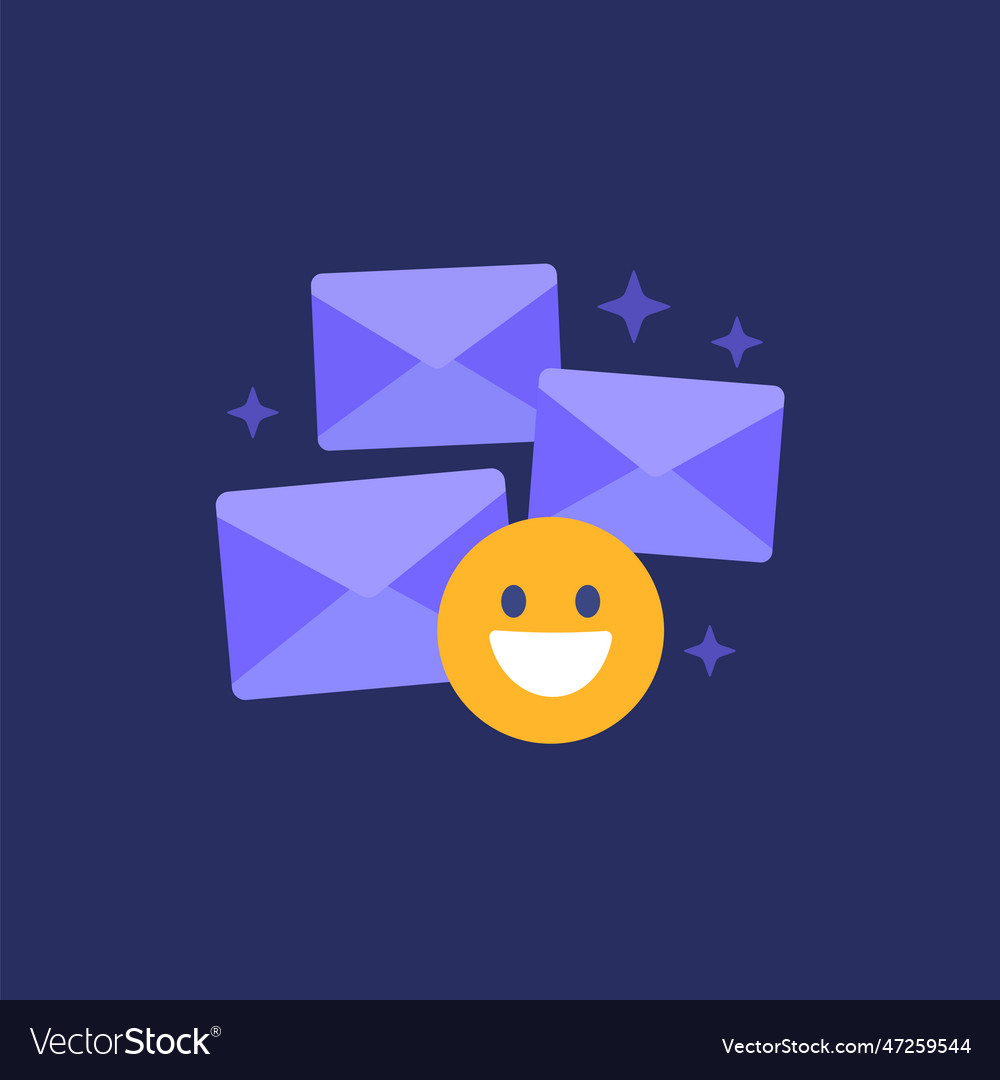 Emails and happy emoji icon