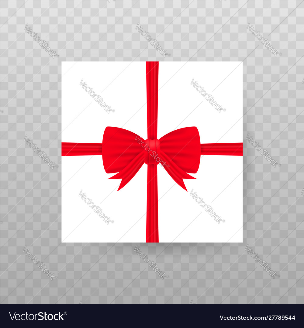Empty open gift box with red color bow knot vector image Empty open gift box with red color bow knot