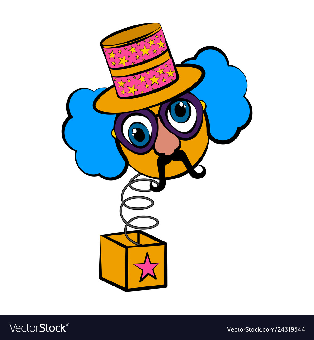 Joke box with a clown april fool day