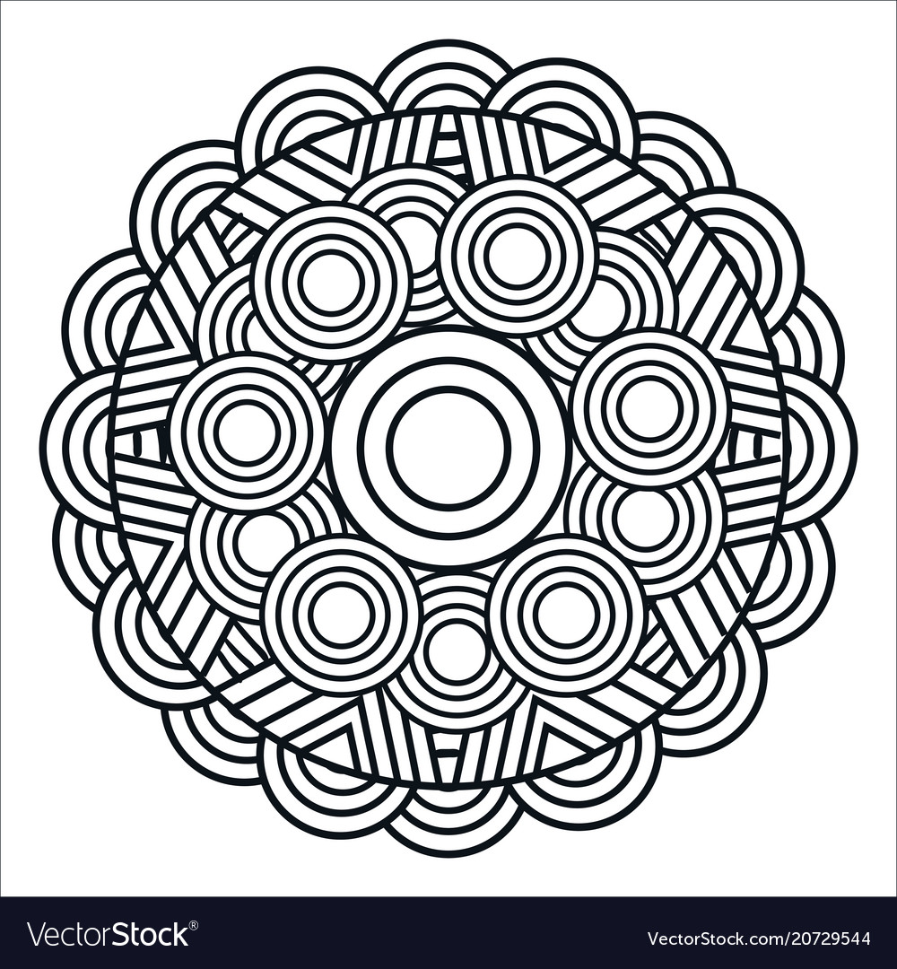 Mandale monochrome art icon Royalty Free Vector Image