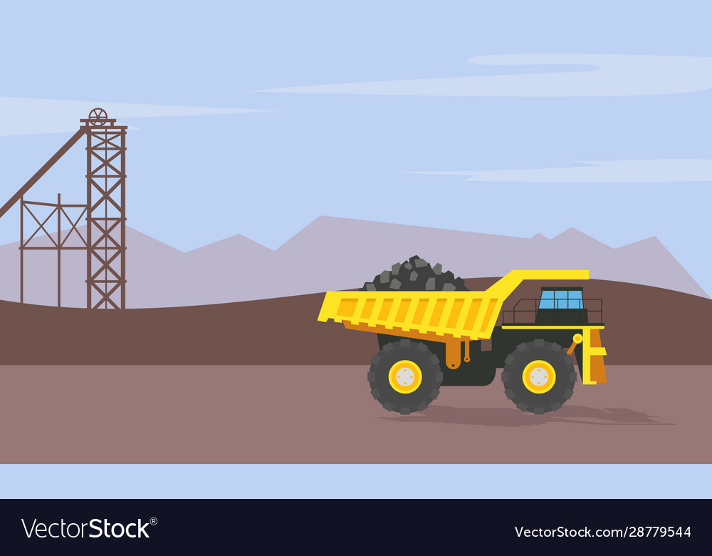 Mining industry flat composition with coal loading