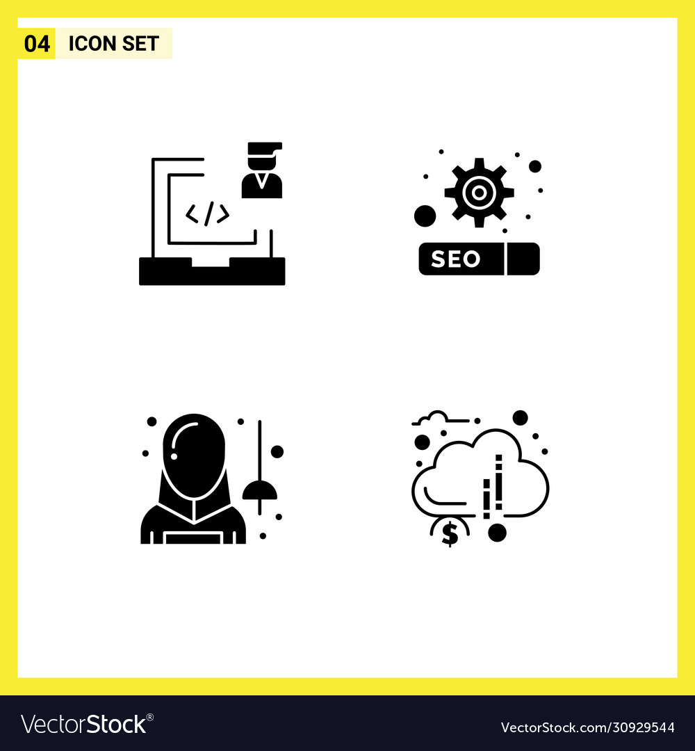 Modern set solid glyphs pictograph coding
