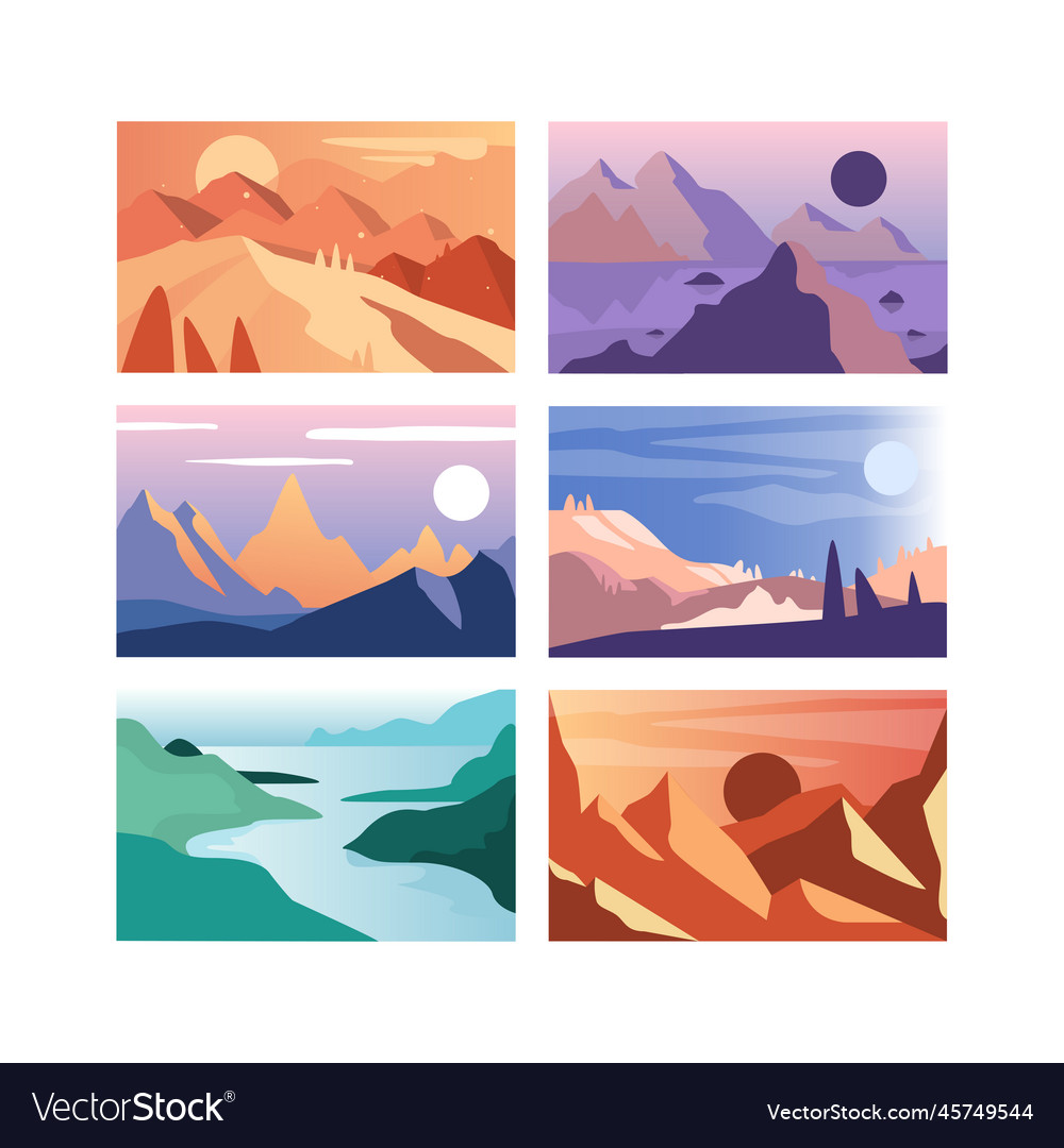 Nature mountain scene and landscape view with Vector Image