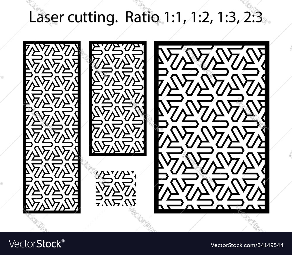 Plasma Cutting Pattern Cnc Geometric Template Set Vector Image 0171