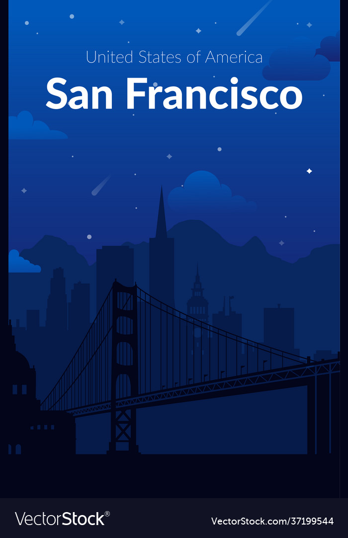 San francisco usa famous city scape background Vector Image