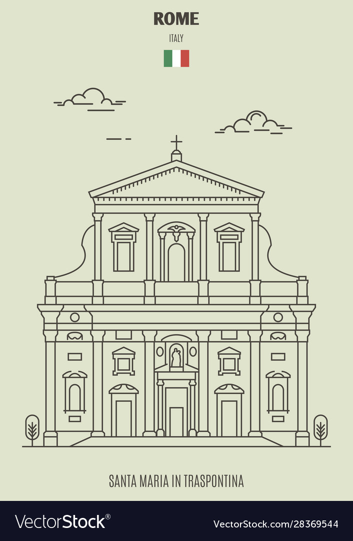 Santa maria in traspontina rome italy Royalty Free Vector