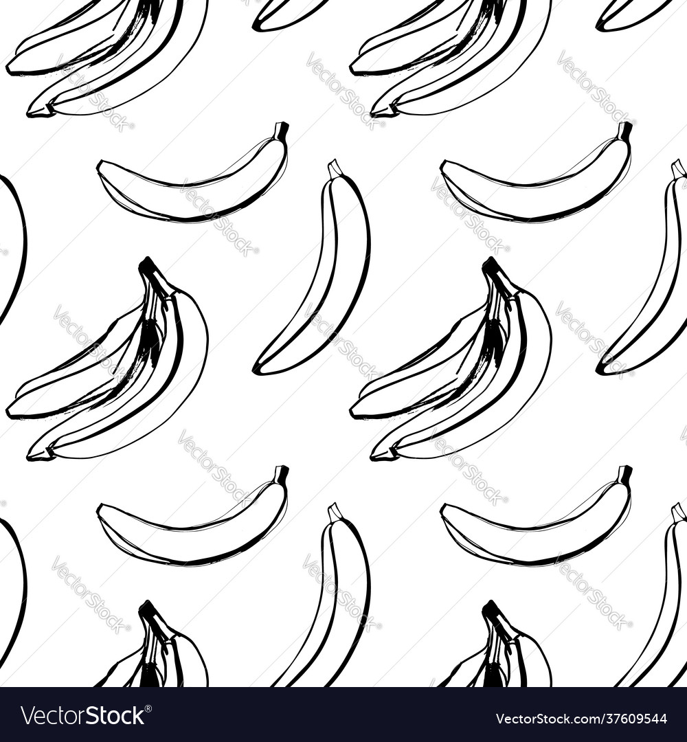 Seamless pattern with bananas vector image Seamless pattern with bananas