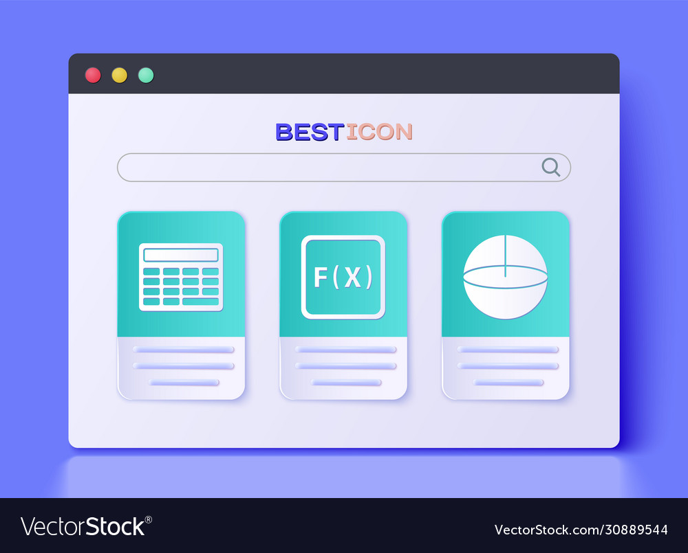 Set function mathematical symbol calculator vector image Set function mathematical symbol calculator