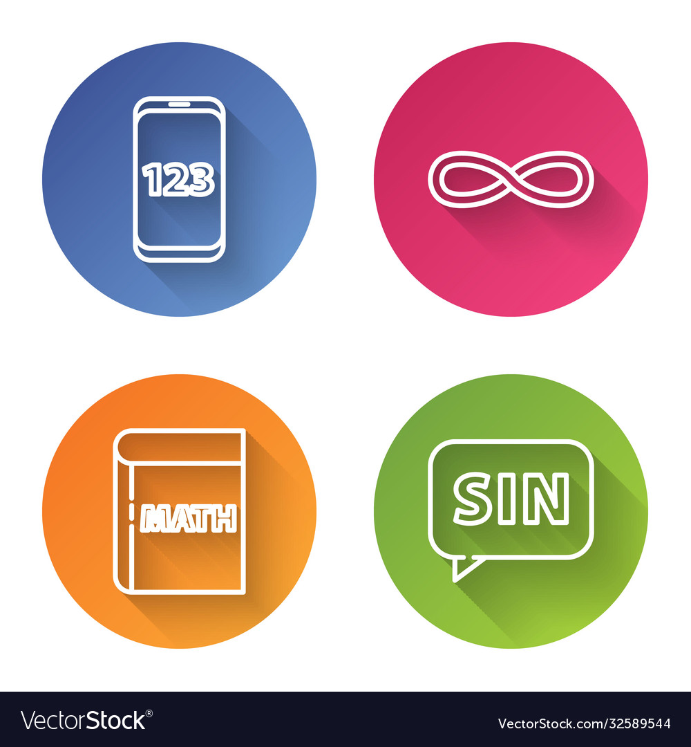 Set line book with word mathematics function vector image Set line book with word mathematics function