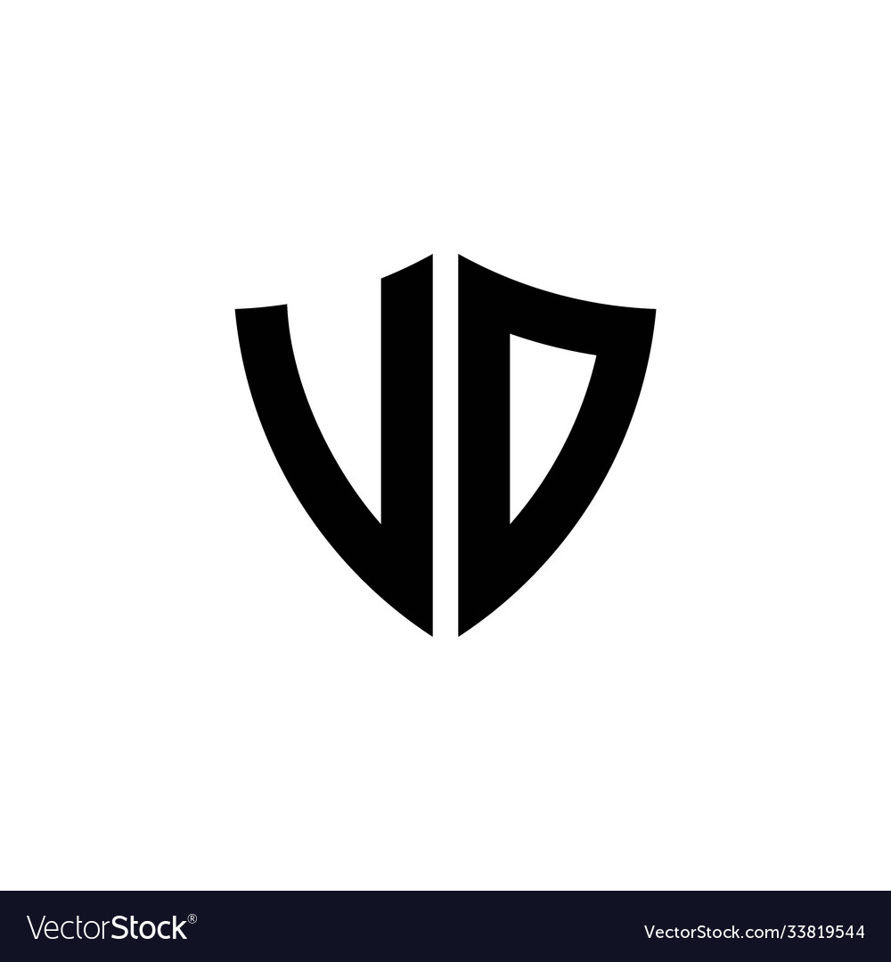 Vd monogram logo with shield shape design template