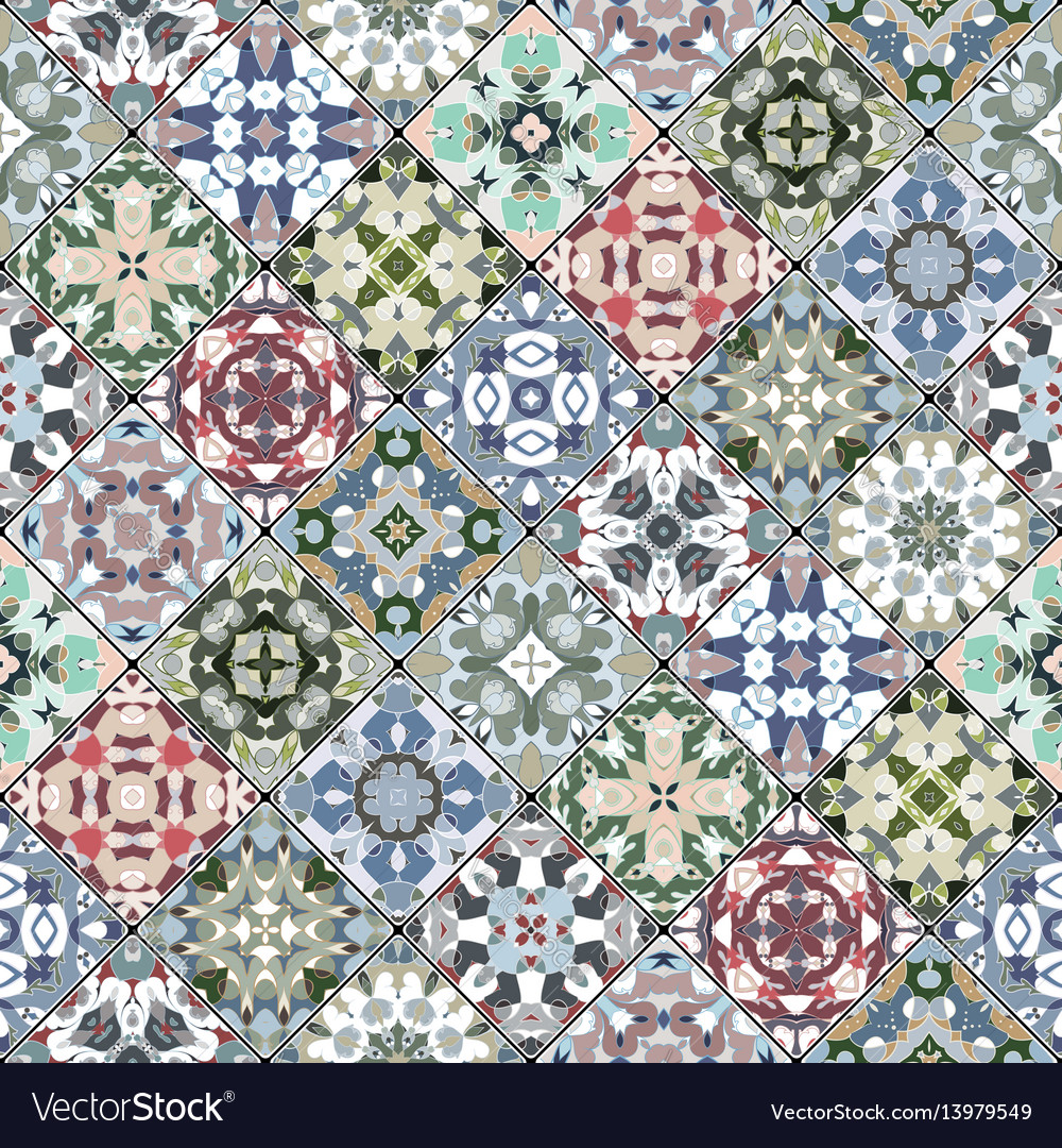 Abstract patterns in the mosaic set vector image Abstract patterns in the mosaic set