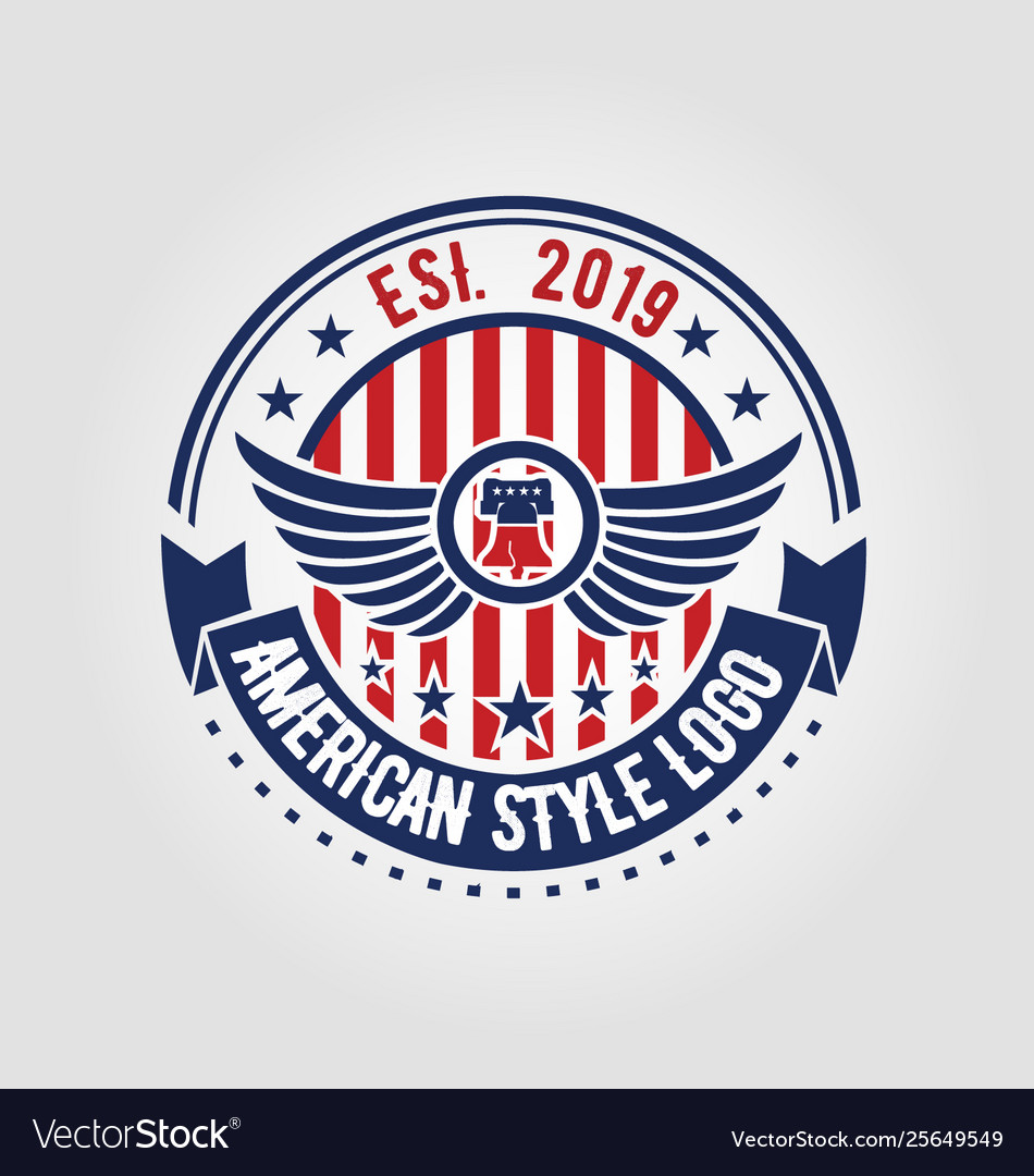 American style logo template - vintage retro logo Vector Image