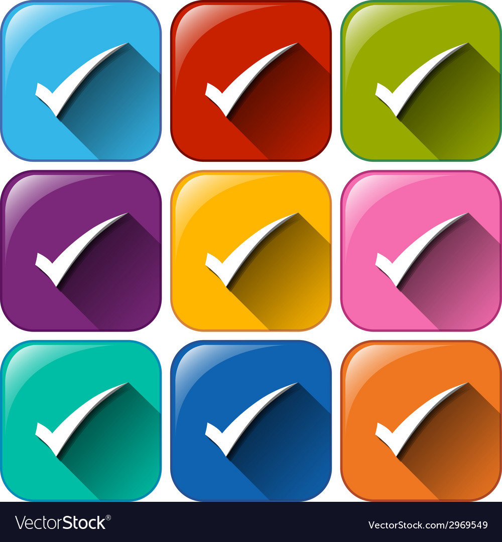 Buttons with check marks