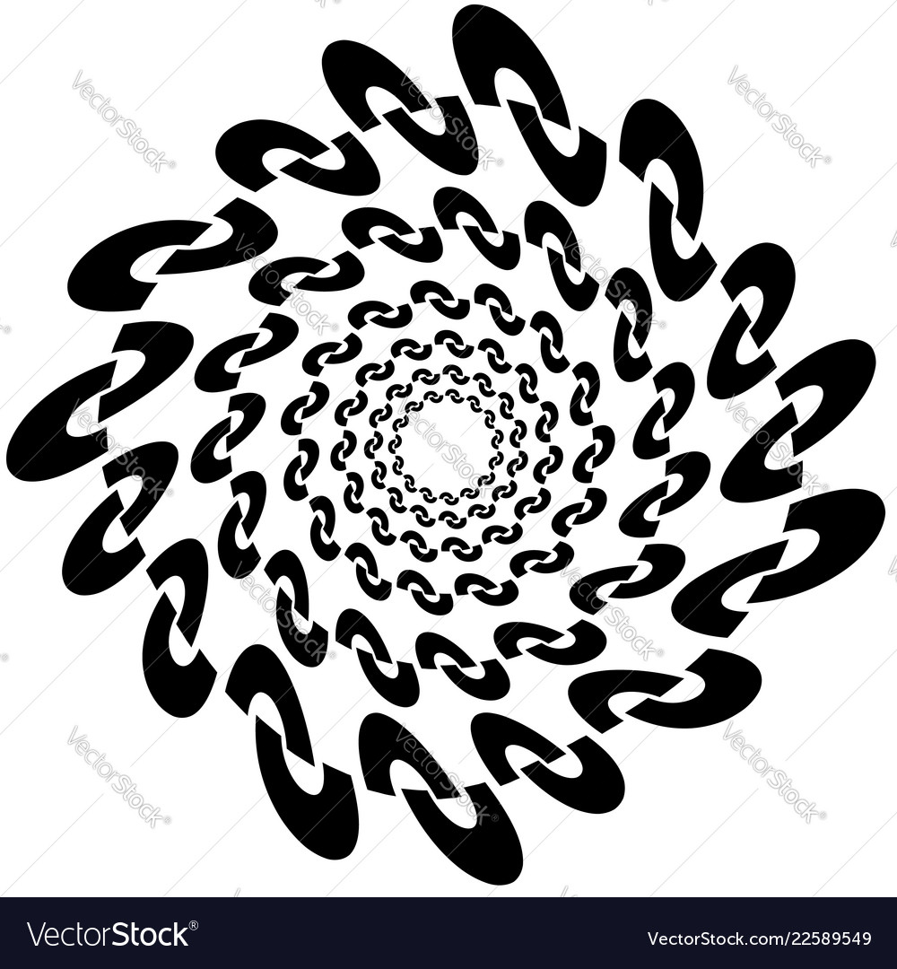 Circular radiating element abstract monochrome