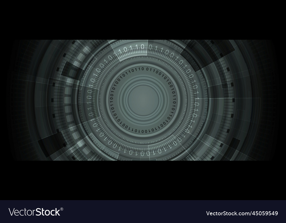 Dark hud gears tech background vector image Dark hud gears tech background