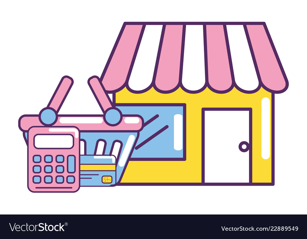 Ecommerce online store cartoon