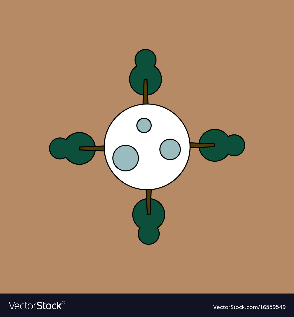 Flat icon design collection planet and trees
