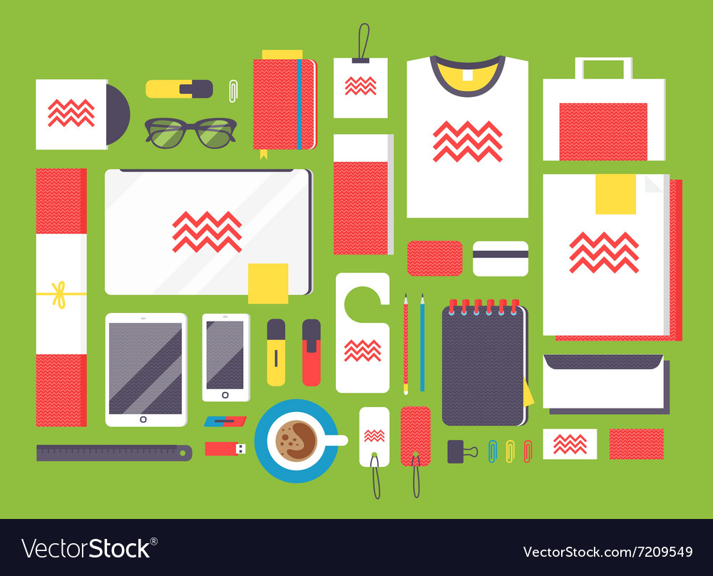 Flat style mockup design template