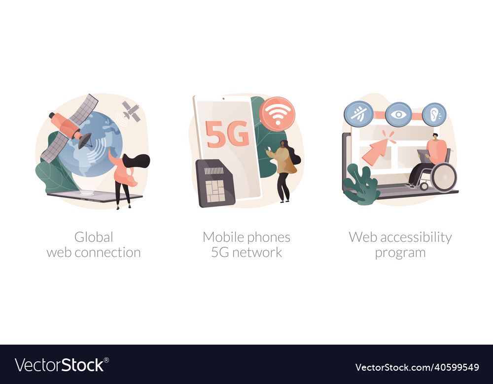 Global network communication abstract concept vector image Global network communication abstract concept