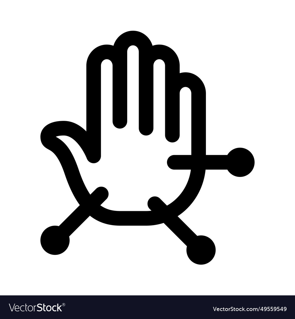 Hand acupuncture for sensitivity and healing vector image Hand acupuncture for sensitivity and healing