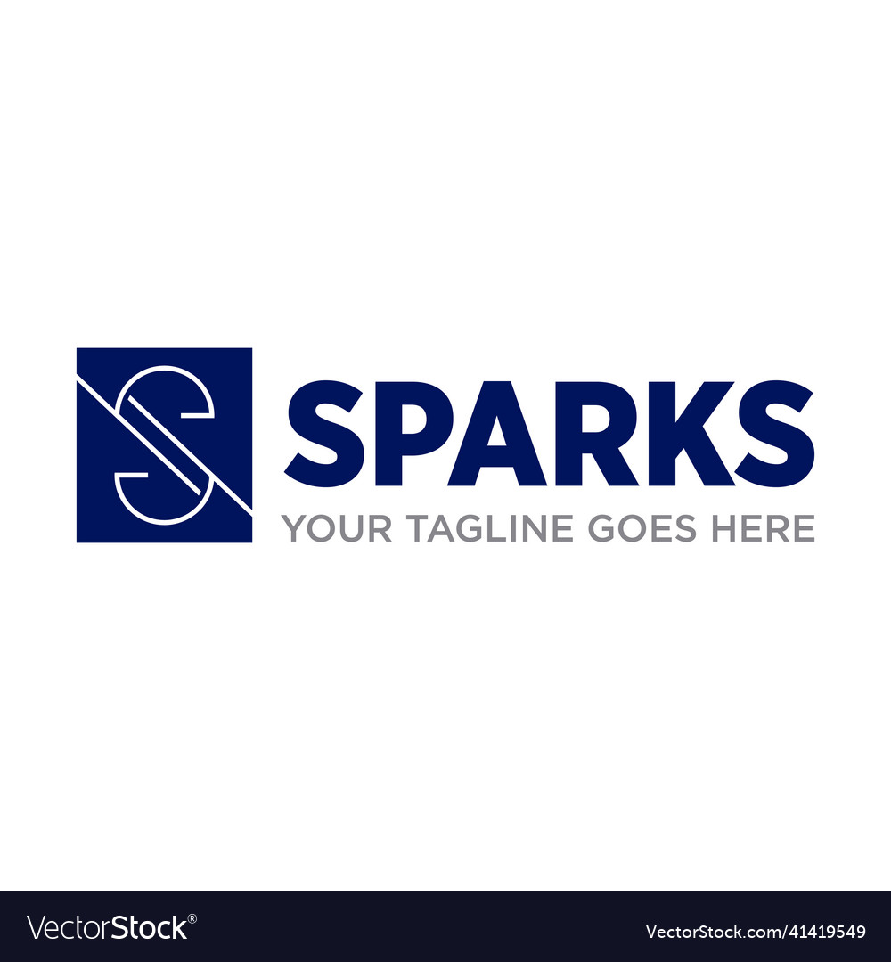 Letter s font with block or negative space concept vector image Letter s font with block or negative space concept