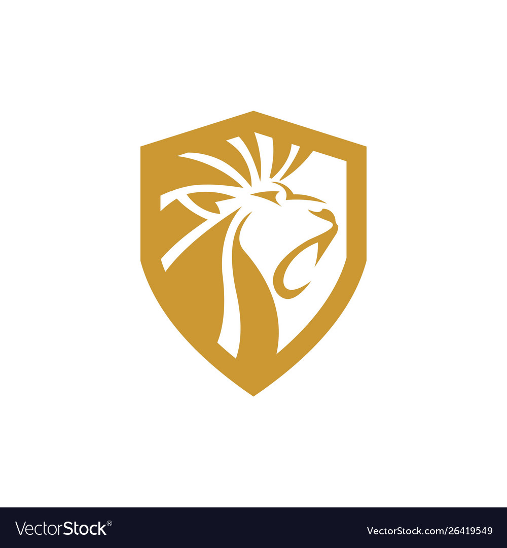 Lion and shield logo template