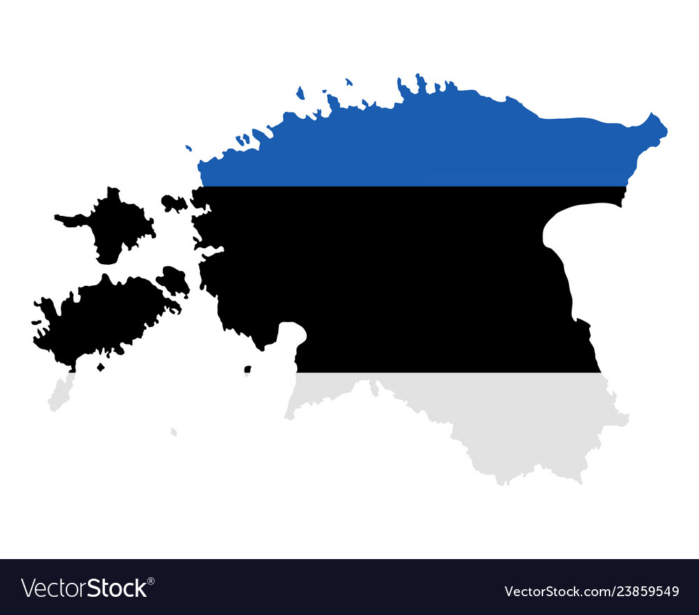 Map and flag of estonia