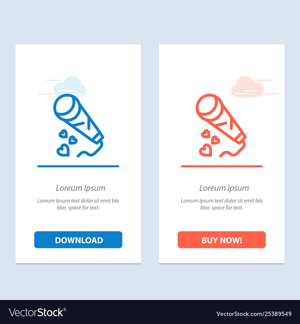 Mic hearts love loving wedding blue and red vector image Mic hearts love loving wedding blue and red