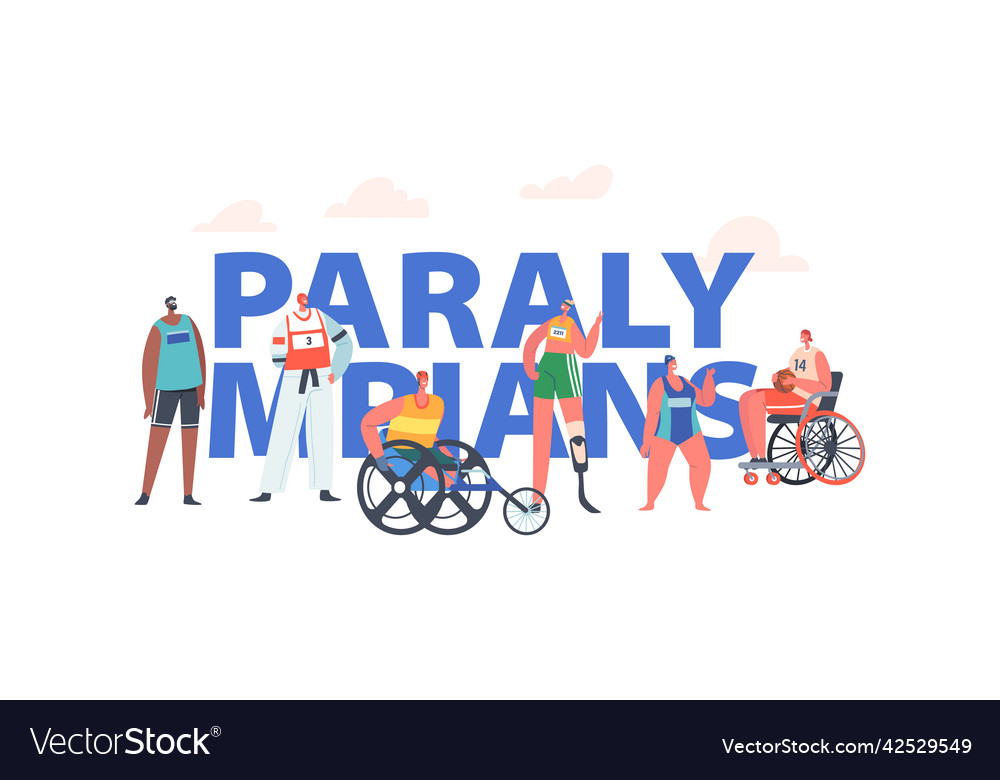Paralympians concept paralympic sportsmen Vector Image