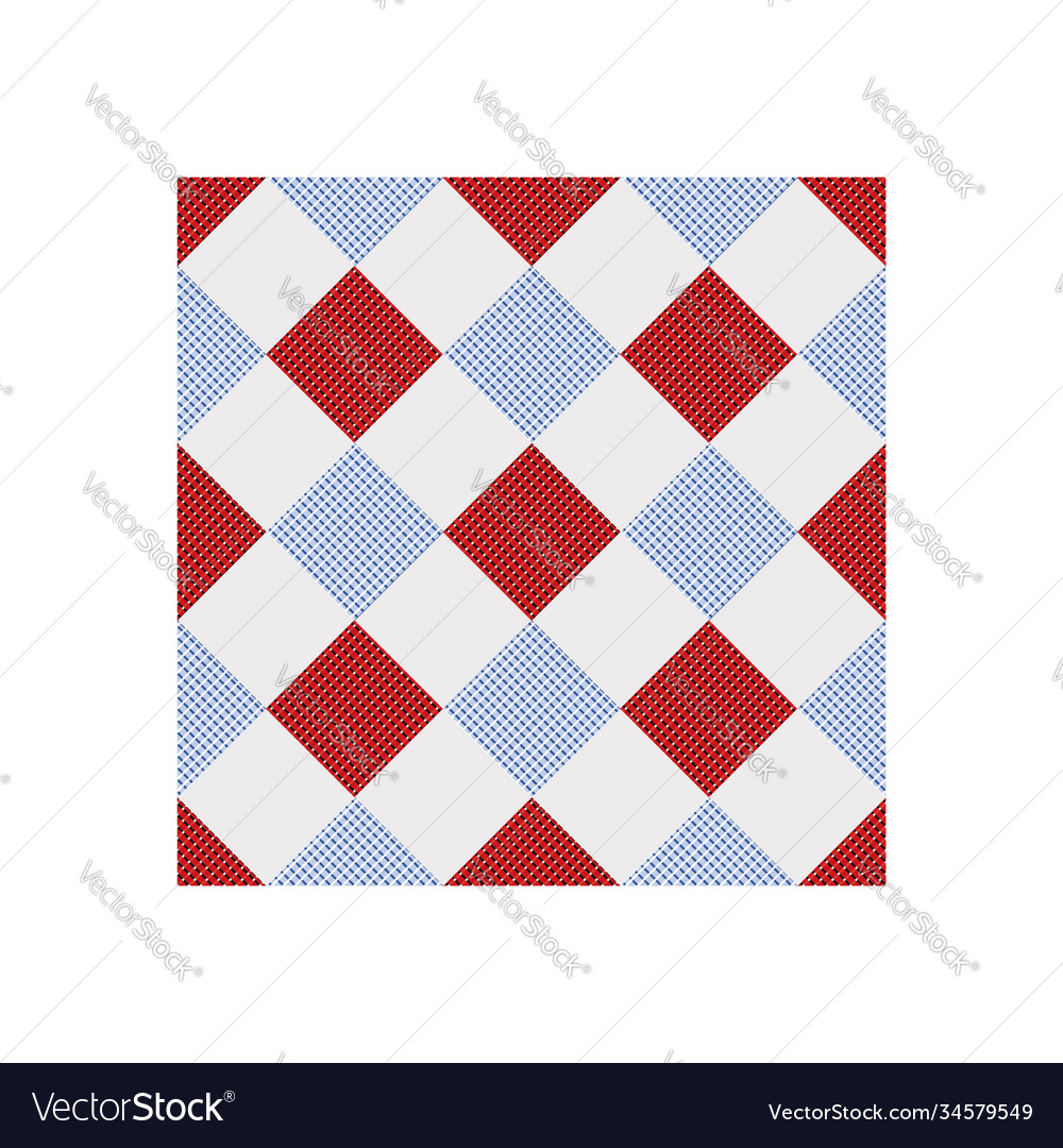 Red blue and white squares repeat pattern print vector image Red blue and white squares repeat pattern print