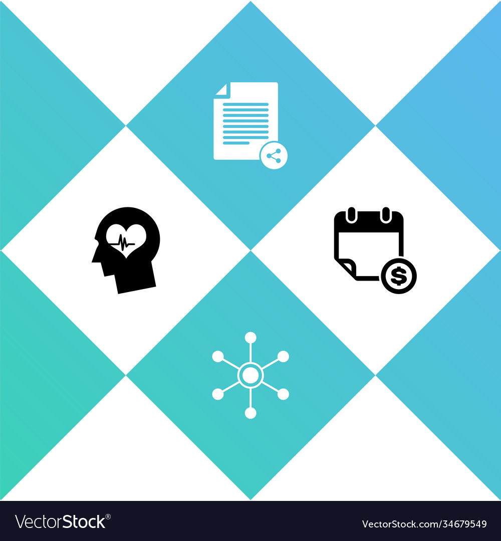Set head with heartbeat network share file vector image Set head with heartbeat network share file