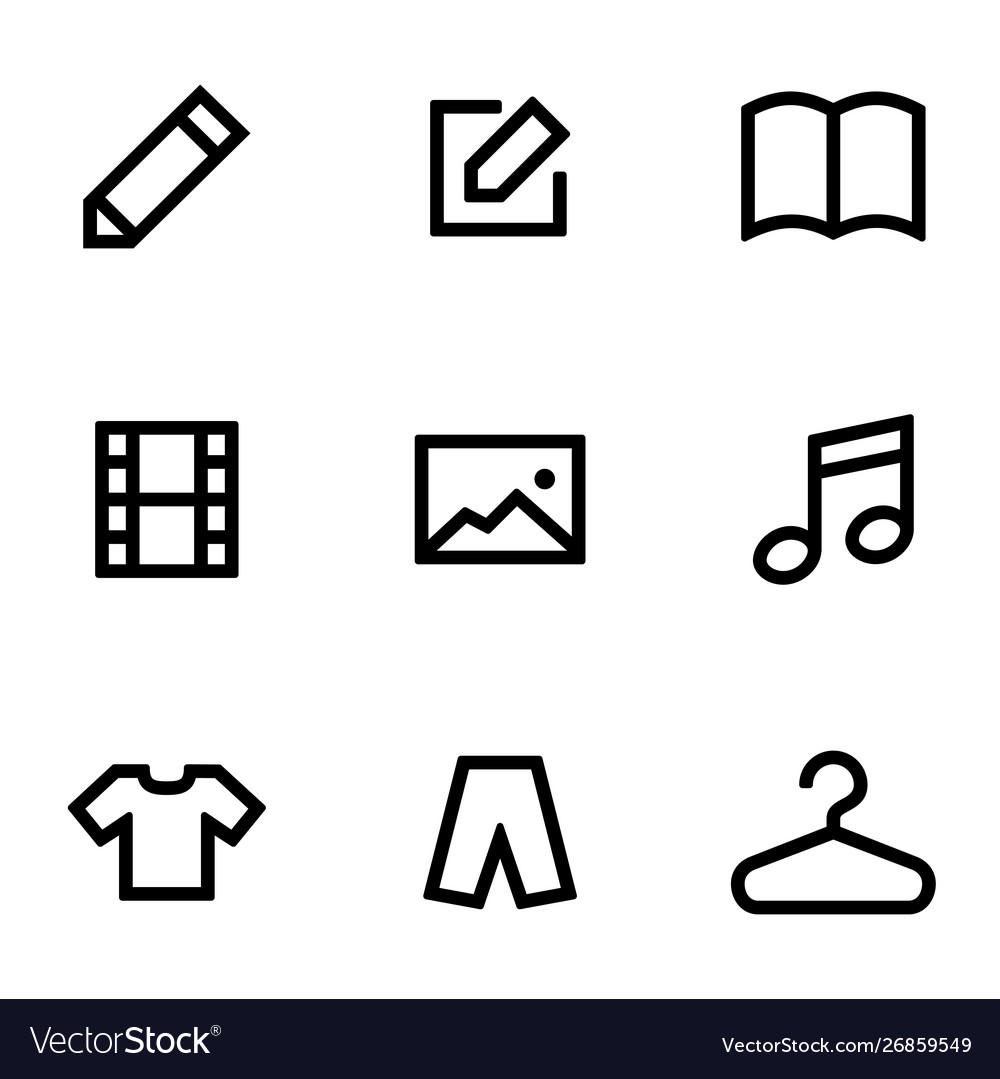 Set icons for simple flat style ui design vector image Set icons for simple flat style ui design